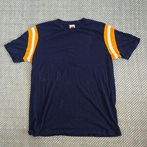 Urban Outfitters Men’s Blue White Yellow Crew Neck Short Sleeve Tee Medium